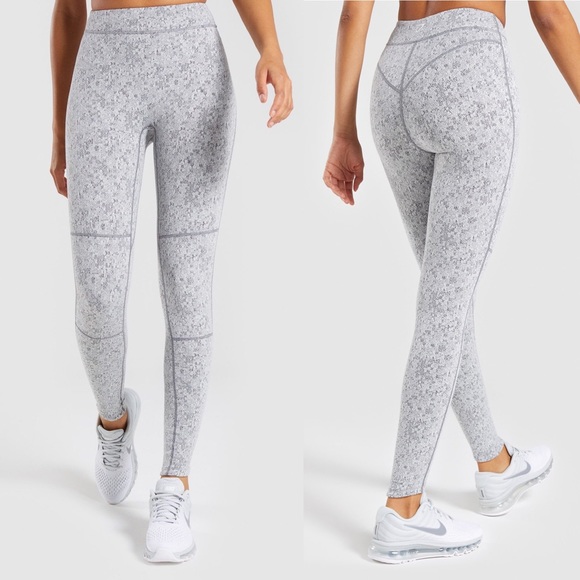 Gymshark Pants - Gymshark Fleur Texture Legging Charcoal